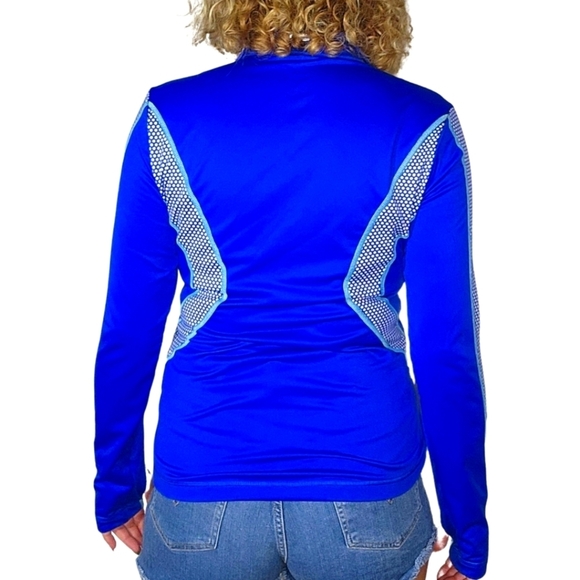 Fila Sport Running Size Medium Long Sleeve Active Quarter Zip Top Blue - Picture 3 of 4